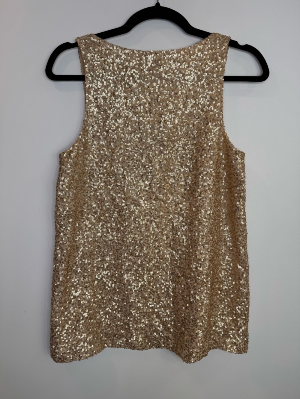 New Carla Conti Sequin Scoop Neck Tank Top - Gold size medium made in Italy - Picture 5 of 5